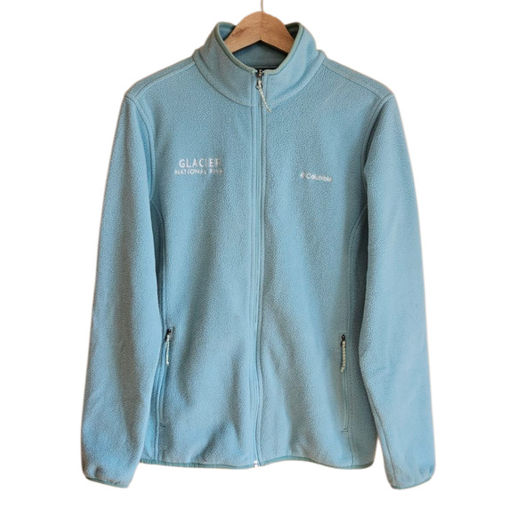 Columbia Glacier National Park Fleece Jacket Full Zip Light Blue Women's XLarge - Picture 1 of 7